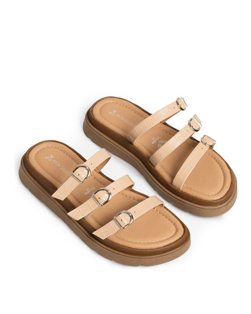 Sandalia Nude Chunky Tres Tiras 3154038